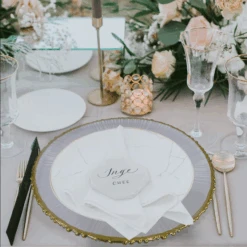 Beaded - Glass Charger Plate In Black (Item # 0239)