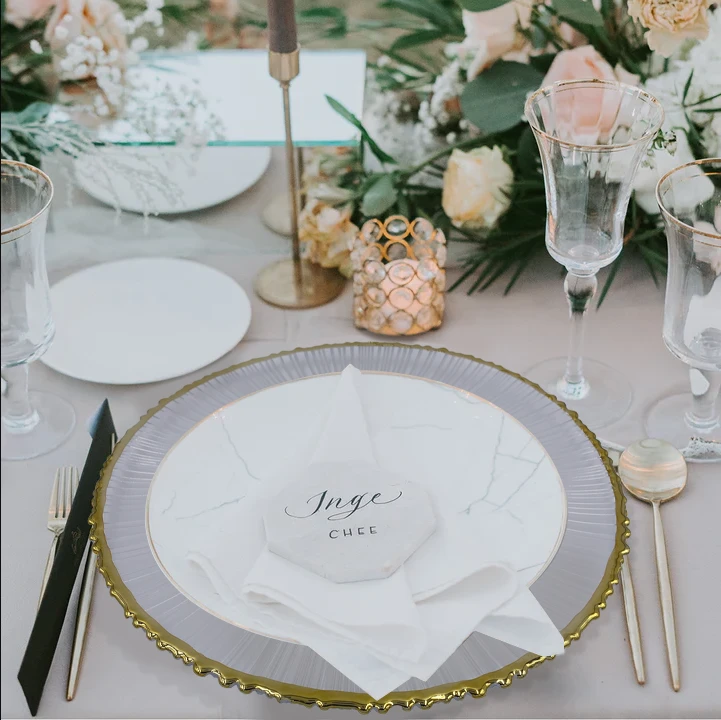 Eclipse - Glass Charger Plate In Gold (Item # 0309-R) 4 Eclipse - Glass Charger Plate In Gold (Item # 0309-R) - Image 4