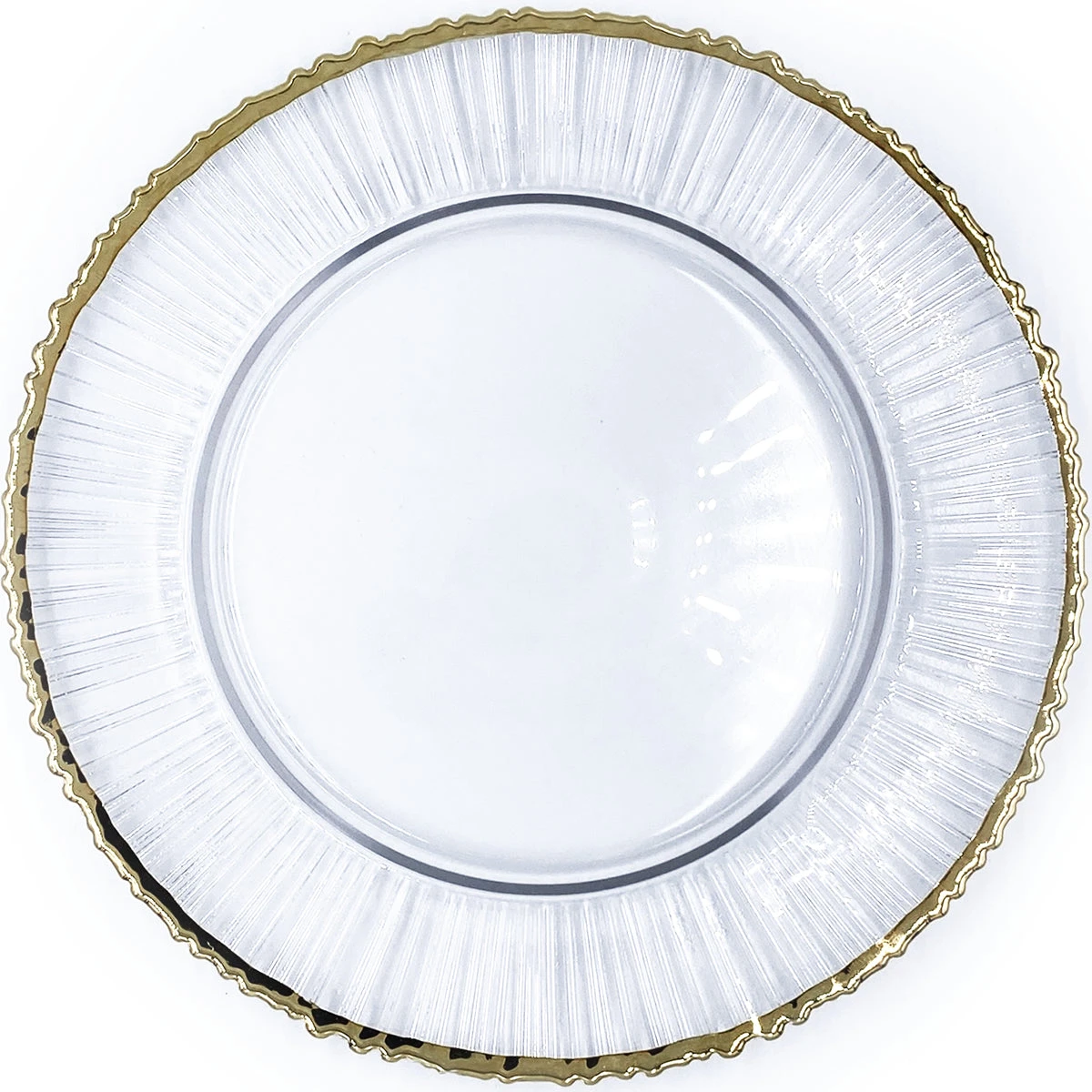 Eclipse - Glass Charger Plate In Gold (Item # 0309-R) 1 Eclipse - Glass Charger Plate In Gold (Item # 0309-R)
