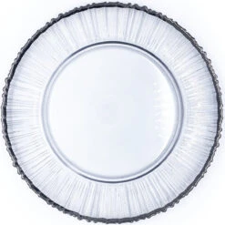 Eclipse - Glass Charger Plate In Silver (Item # 0309-R)
