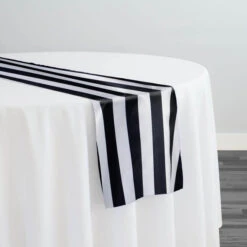Lamour 1" & 4" Stripe Table Runner In 1" Stripe