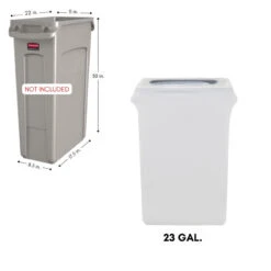 Spandex (Slim Jim) 23 Gallon Trash Can Cover In White 7 Spandex (Slim Jim) 23 Gallon Trash Can Cover In White -Urquid Linen Shop 23 gal trash can white before after 66907.1668623385