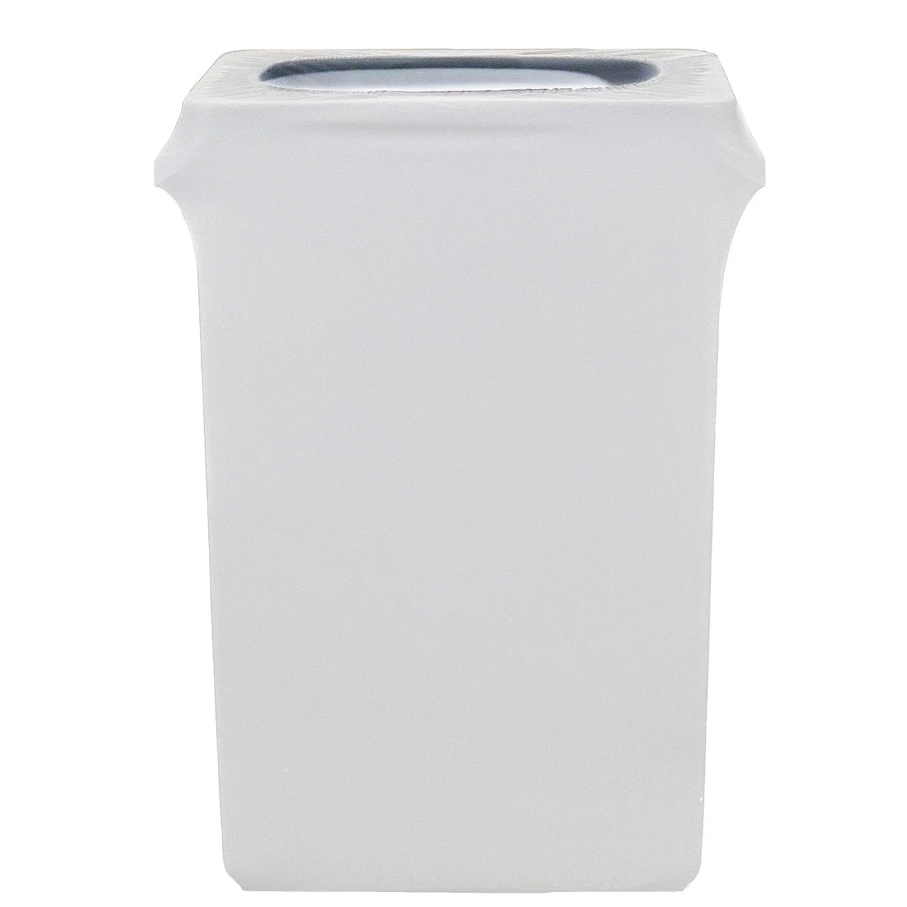 Spandex (Slim Jim) 23 Gallon Trash Can Cover In White 1 Spandex (Slim Jim) 23 Gallon Trash Can Cover In White
