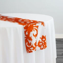 Newport Print (Dupioni) Table Runner In Orange