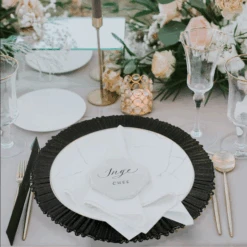 Solar - Glass Charger Plate In Black/Gold (Item # 0309-B) -Urquid Linen Shop 4 222b234a b59c 44be 9944 95164c2c7c55