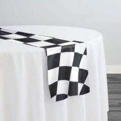 Lamour 1" & 4" Checker Table Runner In 4"x4" Checker