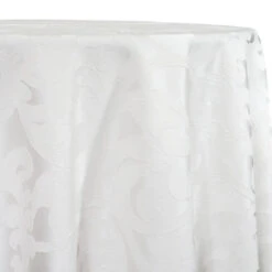 1pc - Classic Jacquard Table Linen 132" Round - White