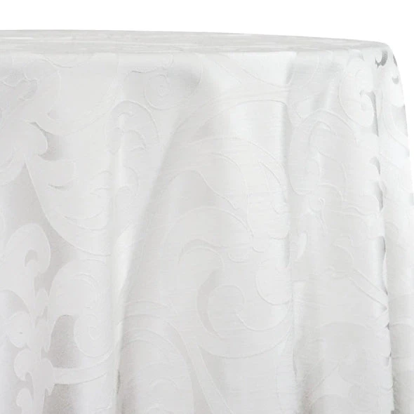 1pc - Classic Jacquard Table Linen 132" Round - White 1 1pc - Classic Jacquard Table Linen 132" Round - White