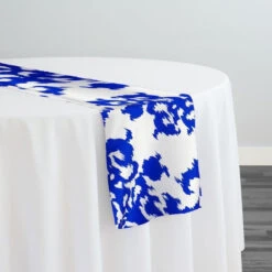 Newport Print (Dupioni) Table Runner In Royal