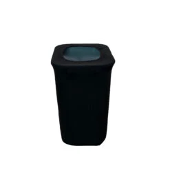 Spandex 7 Gallon Office Trash Can Cover In Black -Urquid Linen Shop 7 gal trash can black side 03789.1664899723