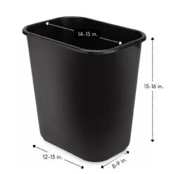 Spandex 7 Gallon Office Trash Can Cover In Black -Urquid Linen Shop 7 gal trash can dimensions 38053.1663963280