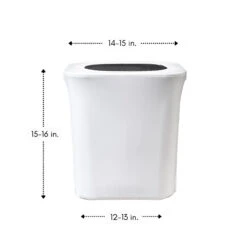 Spandex 7 Gallon Office Trash Can Cover In White -Urquid Linen Shop 7 gal trash can white dim 70626.1666890453