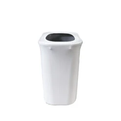 Spandex 7 Gallon Office Trash Can Cover In White -Urquid Linen Shop 7 gal trash can white side 65002.1666890452