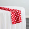 Satin Polka Dot Table Runner In White And Red