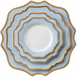 Casablanca Porcelain Collection In Baby Blue/Gold