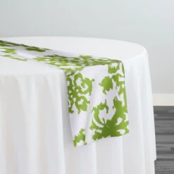 Newport Print (Dupioni) Table Runner In Avocado