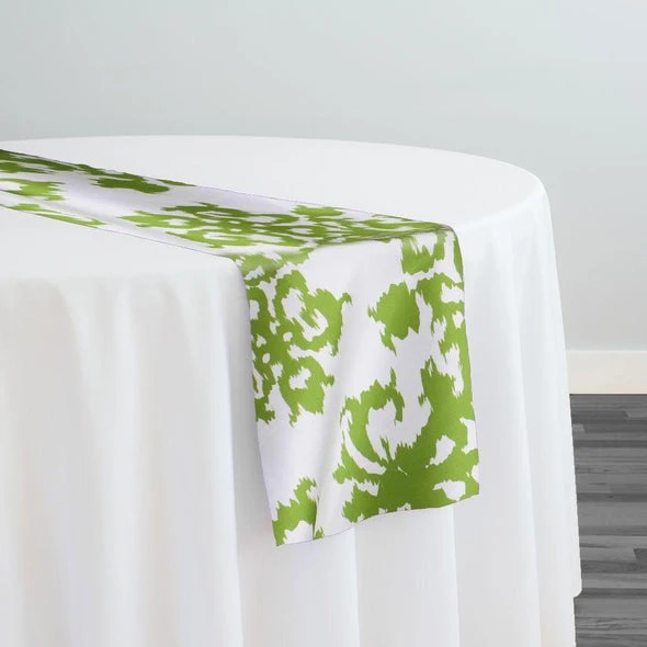 Newport Print (Dupioni) Table Runner In Avocado 1 Newport Print (Dupioni) Table Runner In Avocado