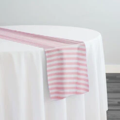 Seersucker (Poly Print) Table Runner In Pink