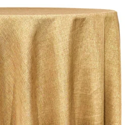 1pc - Metallic Burlap Table Linen In Antique Gold/Gold (90"x156" Banquet)