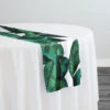 Beverly (Poly Print) Table Runner In Green/White