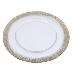Birch - Glass Charger Plate In Gold (Item # 0298) -Urquid Linen Shop Birch3
