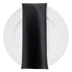 Lamour (Dull) Satin Table Napkin In Black 1155