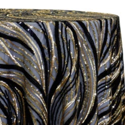 1pc - Skyfall Sequins Table Linen In Black And Gold (90"x90" Square)