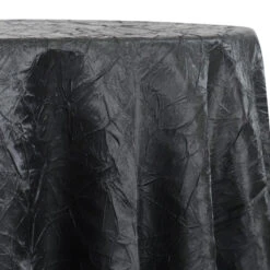 1pc - Crush Satin (Bichon) Table Linen In Black (58"x102" Banquet)