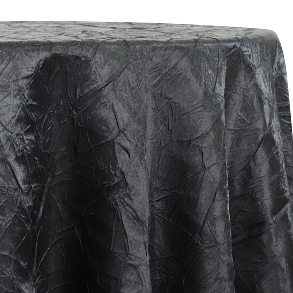 1pc - Crush Satin (Bichon) Table Linen In Black (58"x102" Banquet) 1 1pc - Crush Satin (Bichon) Table Linen In Black (58"x102" Banquet)