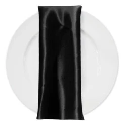 Bridal Satin Table Napkin In Black