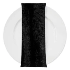 Panne (Crush) Velvet Table Napkin In Black