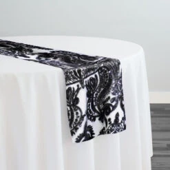Princess Lace Table Runner In Black