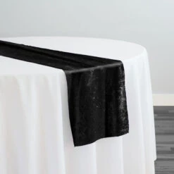 Lush Velvet Table Runner In Black