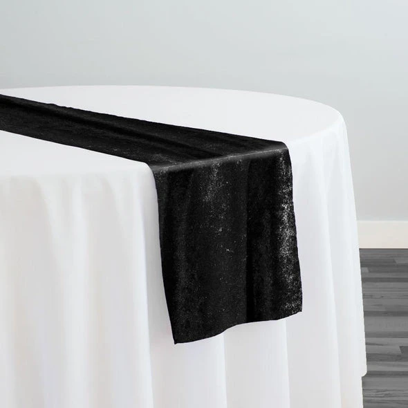 Lush Velvet Table Runner In Black 1 Lush Velvet Table Runner In Black
