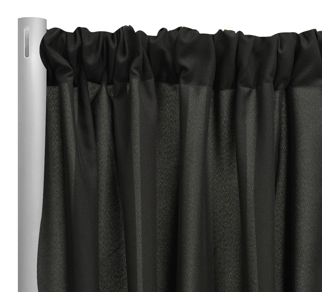 1pc - Premium Poly (Poplin) Drapery Panel 6' Tall X 58" Wide - Black 1 1pc - Premium Poly (Poplin) Drapery Panel 6' Tall X 58" Wide - Black