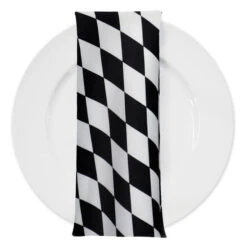 Harlequin Print (Lamour) Table Napkin In Black