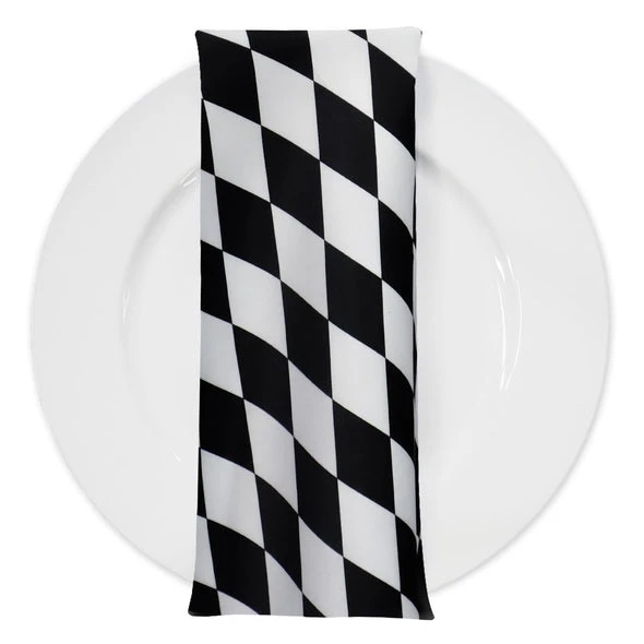 Harlequin Print (Lamour) Table Napkin In Black 1 Harlequin Print (Lamour) Table Napkin In Black