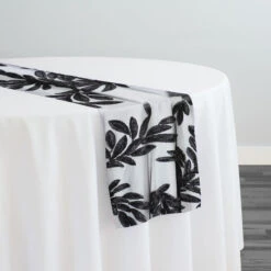 10pcs - Giselle Sequins Table Runner 14"x120" - Black