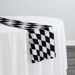 Harlequin Print (Lamour) Table Runner In Black