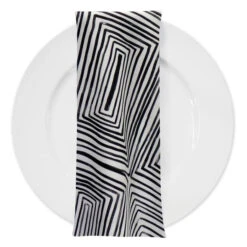 Modena (Poly Print) Table Napkin In Black