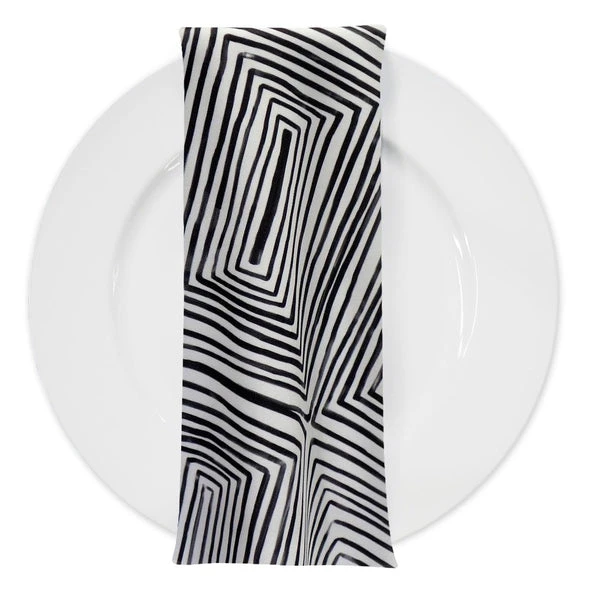Modena (Poly Print) Table Napkin In Black 1 Modena (Poly Print) Table Napkin In Black