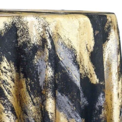 Element Jacquard Table Linen In Black And Gold