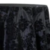 Damask Flocking Taffeta Table Linen In Black On Black
