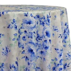 Blue Flora (Poly Print) Table Linen