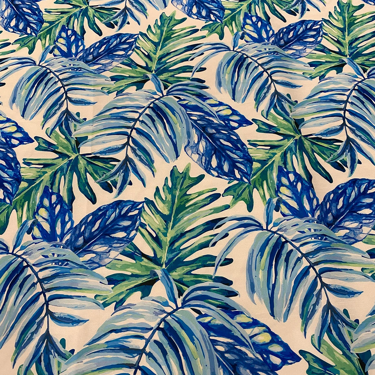 Tropical Print (Dupioni) Table Runner In Blue 2 Tropical Print (Dupioni) Table Runner In Blue - Image 2