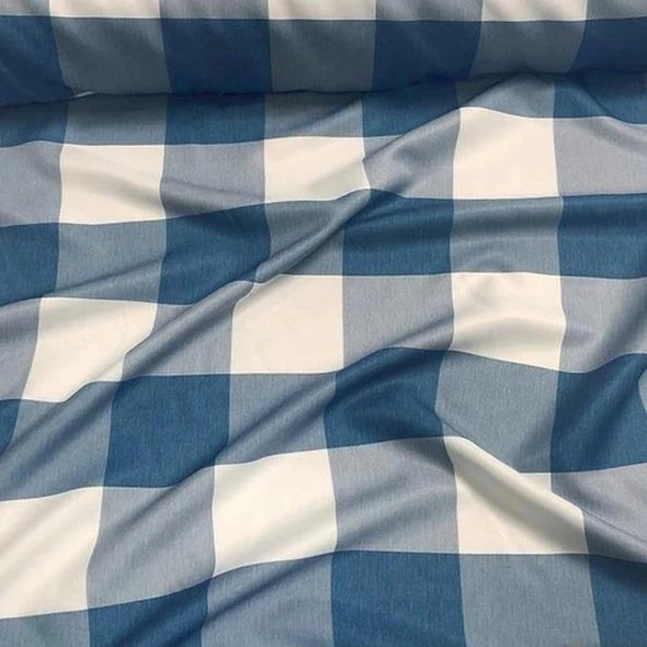 Hampton Checker (Poly Print) Table Linen In Blue 2 Hampton Checker (Poly Print) Table Linen In Blue - Image 2