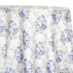 French Floral Table Linen In Blue