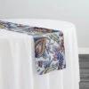 Asian Paisley (Dupioni) Table Runner In Blue