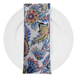 Asian Paisley (Dupioni) Table Napkin In Blue