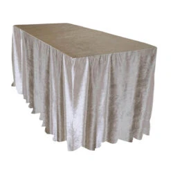 Lush Velvet Banquet Fitted Tablecloths - Hospitality Line -Urquid Linen Shop BoxedSkirttaupe